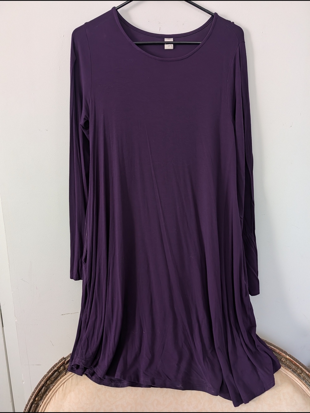 MTS Long Sleeve Swing Dress - Deep Purple. Medium. Pockets
